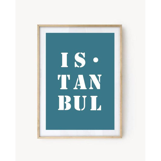 "Istanbul" poster - Turquoise Blue
