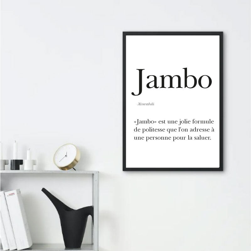 Affiche "Jambo" - Bonjour en Kiswahili