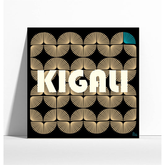"Kigali" retro style poster - "My African Vintage" collection