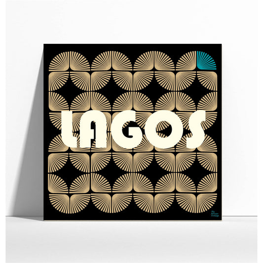 "Lagos" retro style poster - "My African Vintage" collection