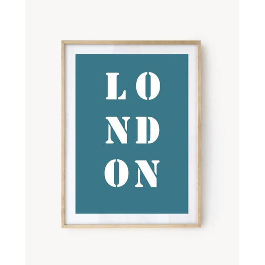 Affiche "Londres" bleu turquoise