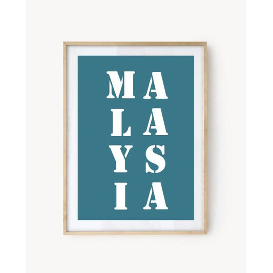 "Malaysia" poster - Turquoise Blue