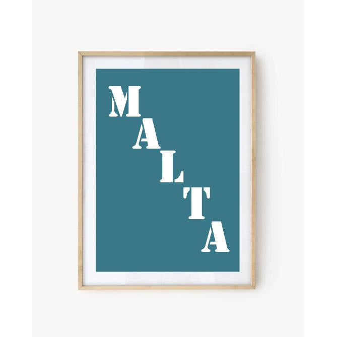 Affiche "Malte" bleu turquoise
