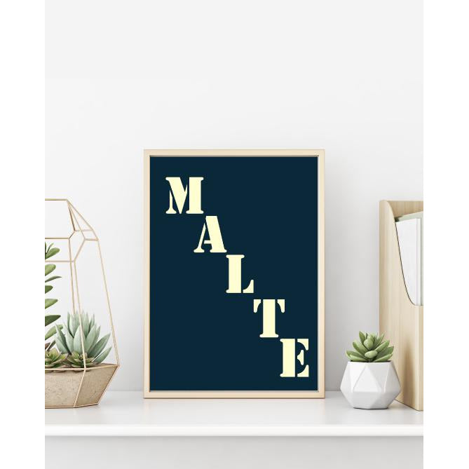 Affiche "Malte" bleu nuit