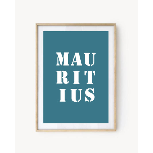 "Mauritius" poster - Turquoise Blue