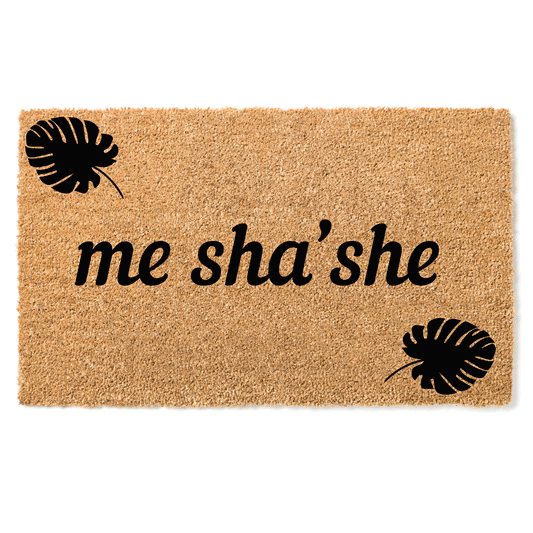 "Me sha'she" door mat - Greeting in Bamum