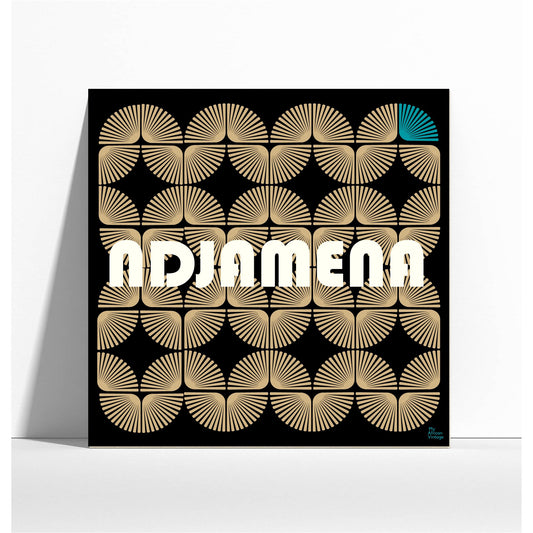 Affiche style rétro "Ndjamena" -  collection "My African Vintage"