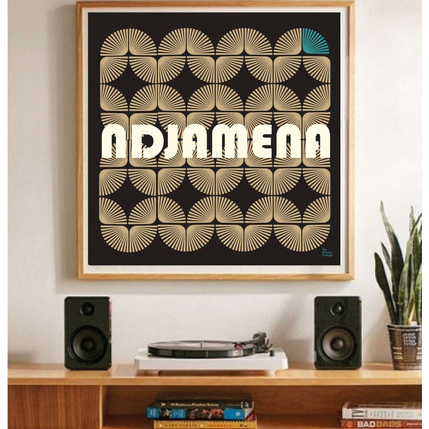 Affiche style rétro "Ndjamena" -  collection "My African Vintage"