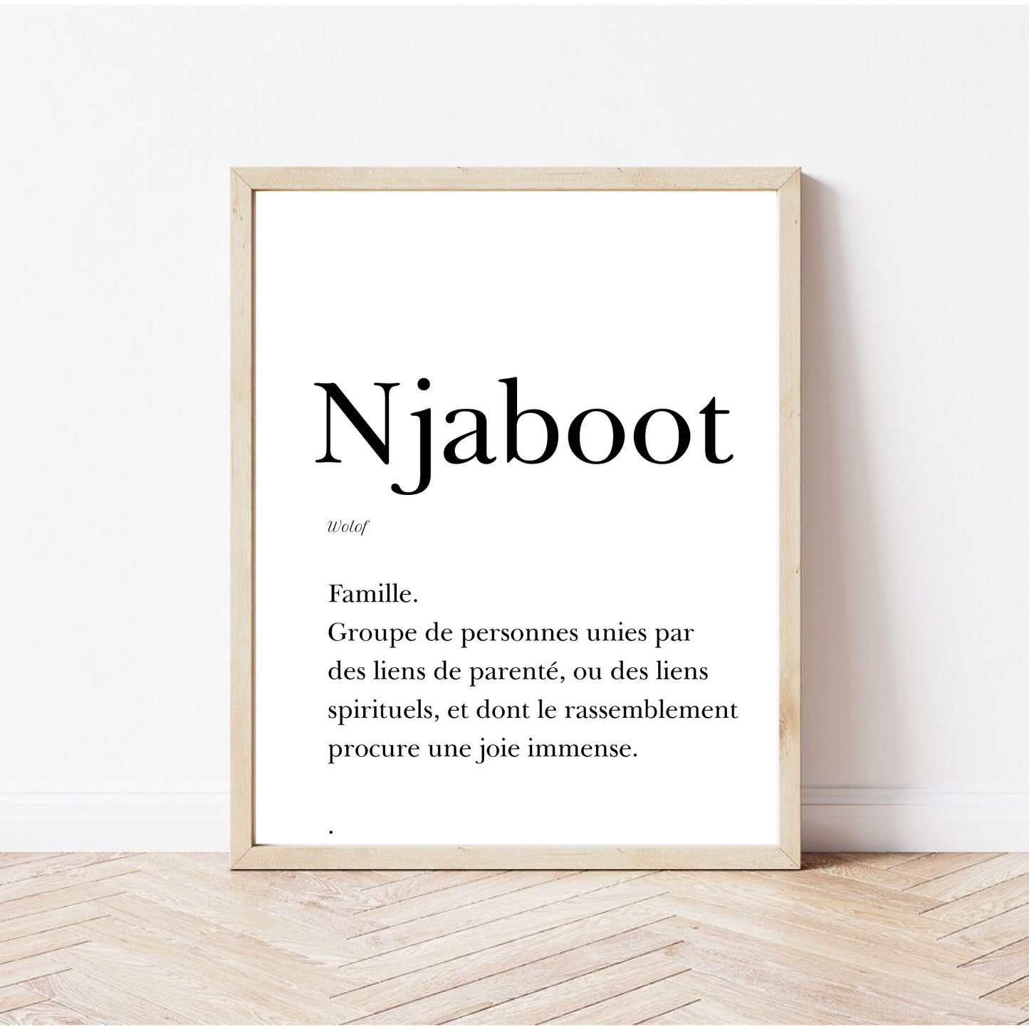 Affiche Famille en Wolof, "Njaboot" - 30x40 cm