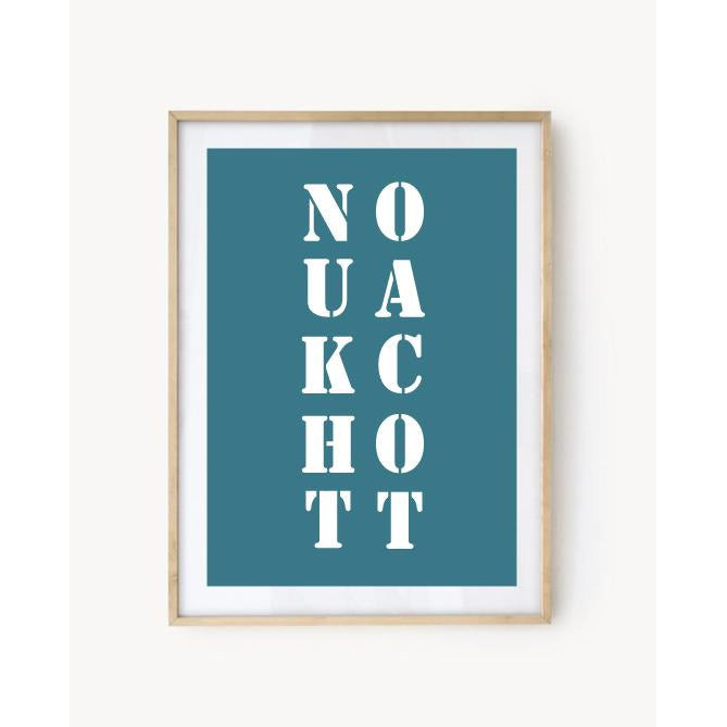 Affiche "Nouakchott" bleu turquoise