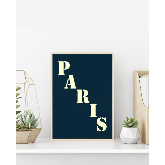 Affiche "Paris" bleu nuit