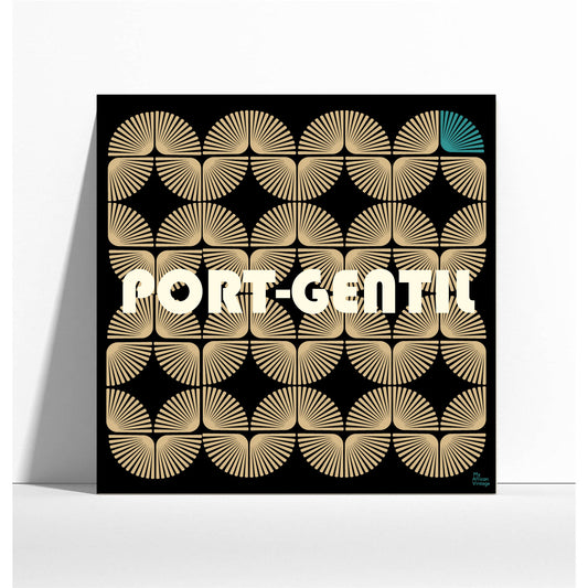Affiche style rétro "Port-Gentil"  - collection "My African Vintage"