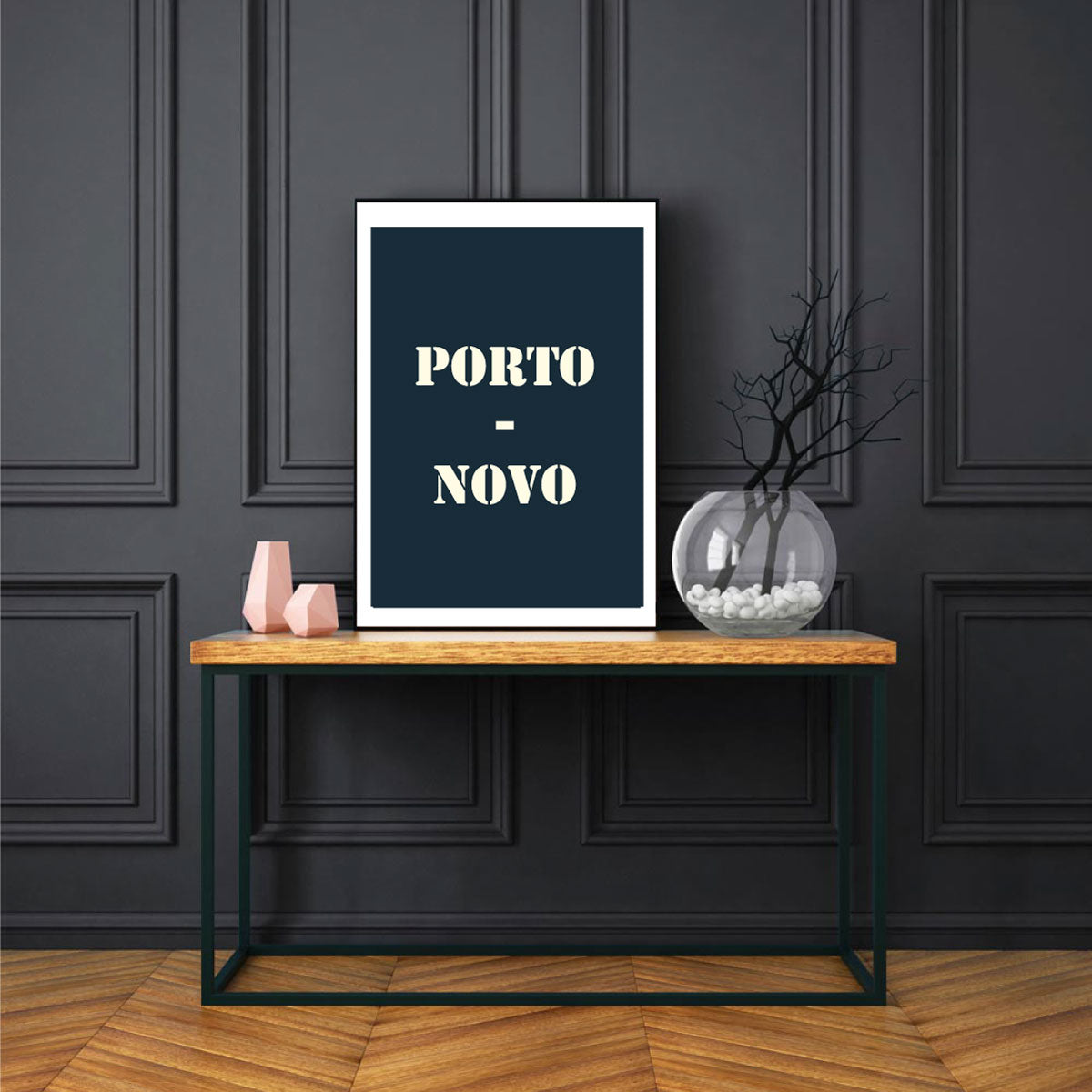 Affiche "Porto-Novo" bleu nuit