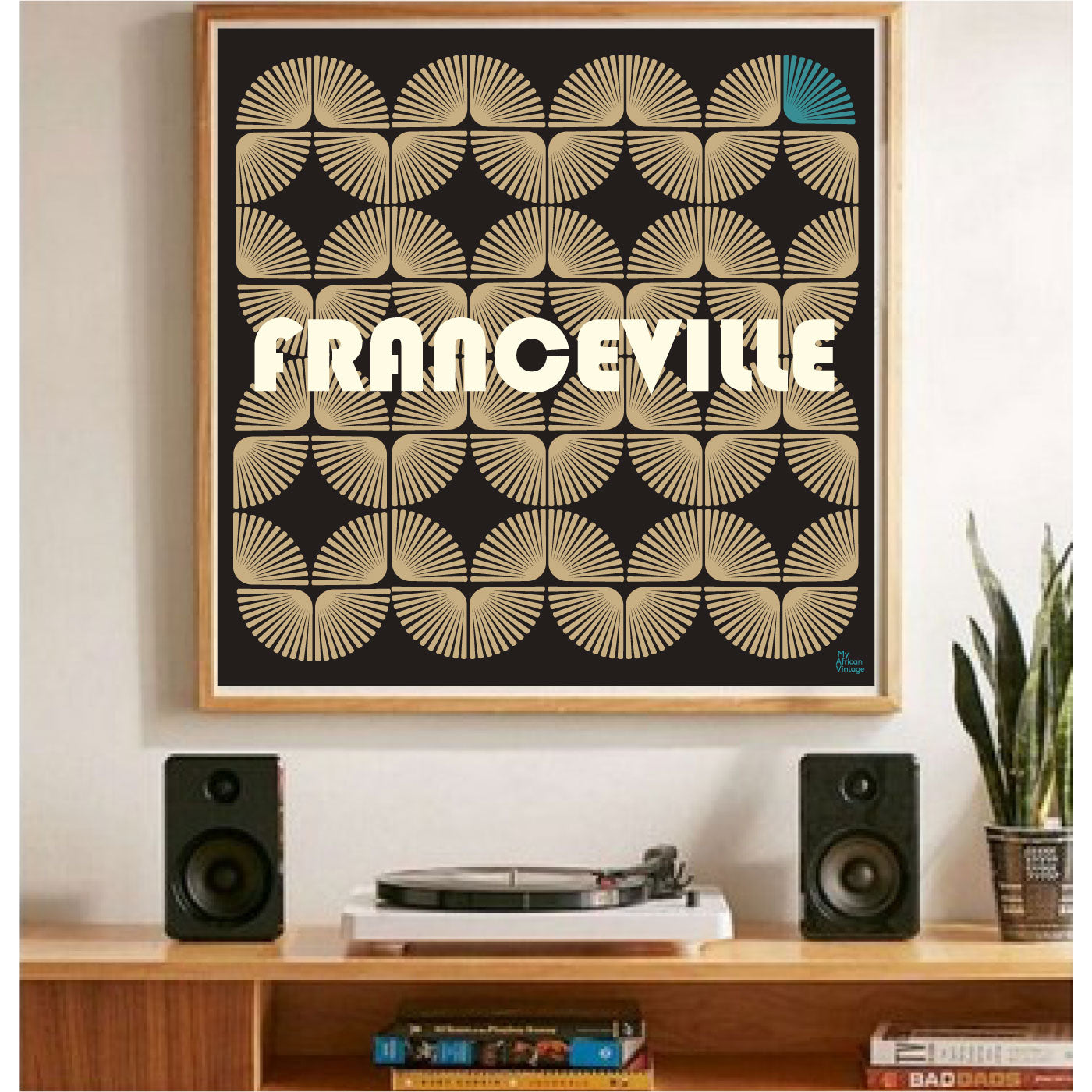 "Franceville" retro style poster - "My African Vintage" collection