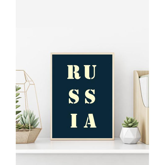 Affiche "Russie" bleu nuit