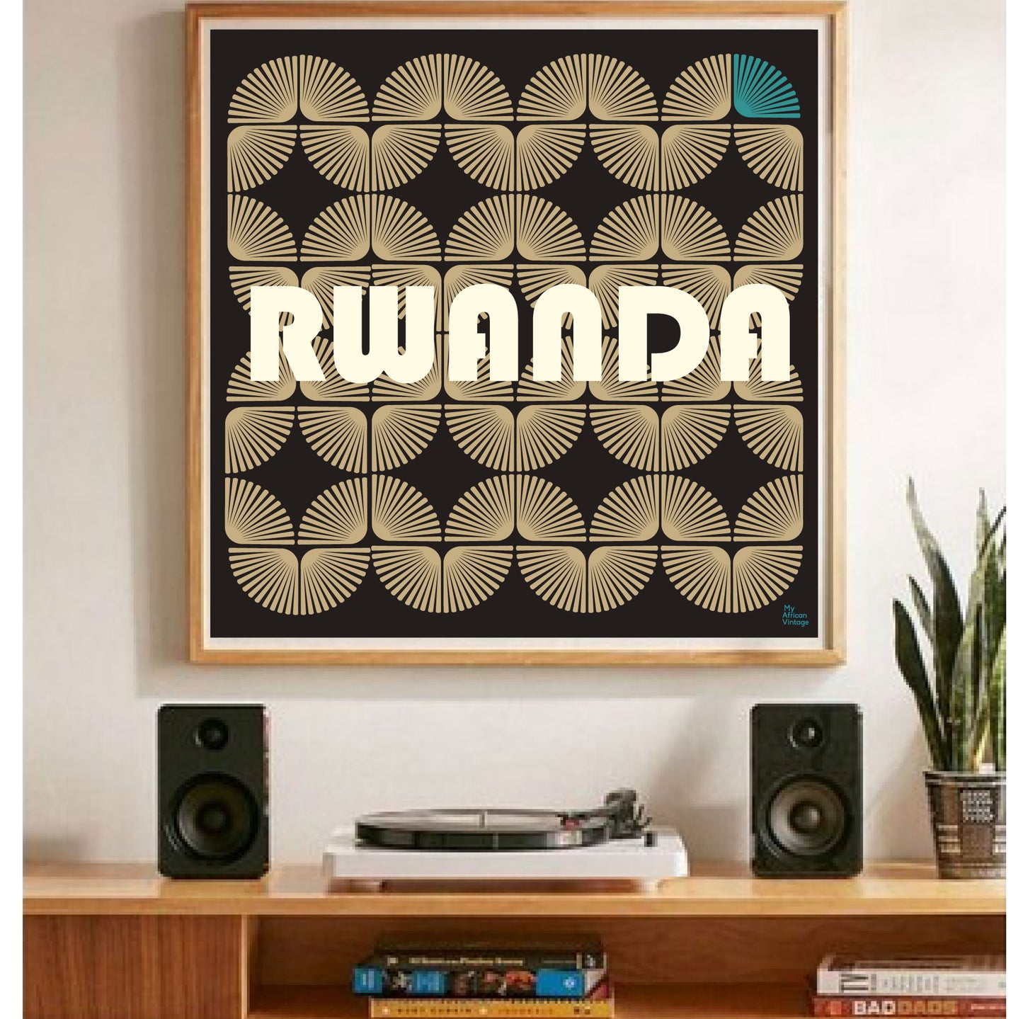 "Rwanda" retro style poster  - "My African Vintage" collection