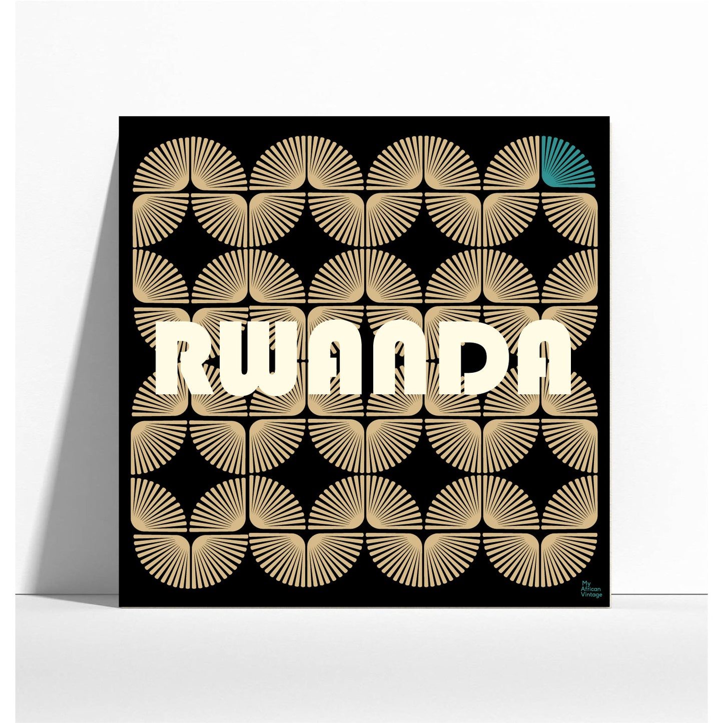 Affiche style rétro "Rwanda" - collection "My African Vintage"