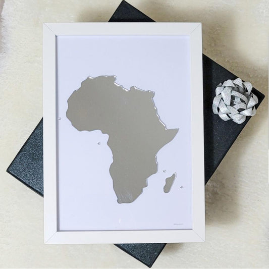 Cadre carte de l Afrique "miroir" 20x30 cm -