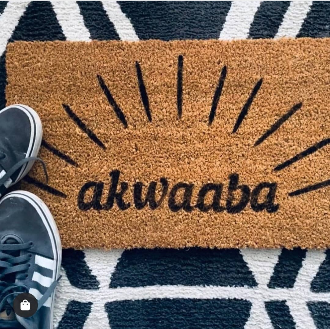 "Akwaaba" door mat - "Welcome" in Twi