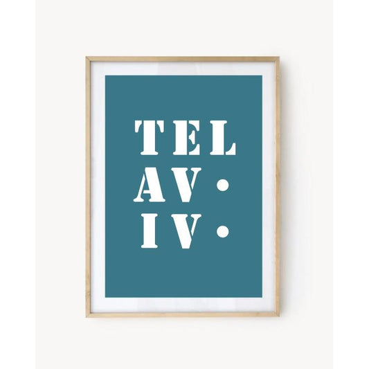 Poster "Tel Aviv" turquoise blue