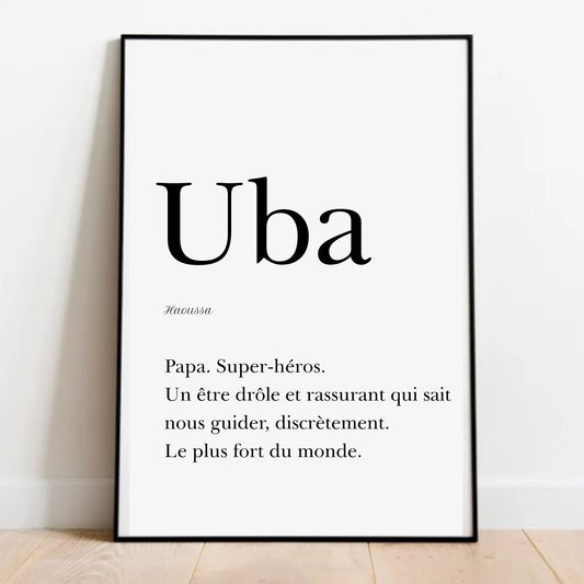 Poster Papa in Hausa "Uba" - 30x40 cm