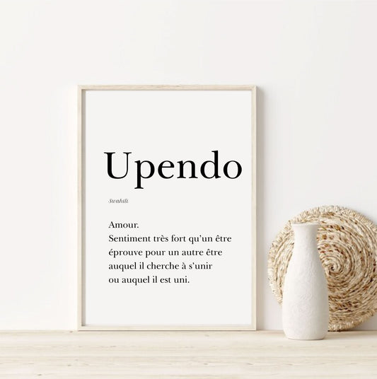 Affiche Amour en Swahili, "Upendo" - 30x40 cm