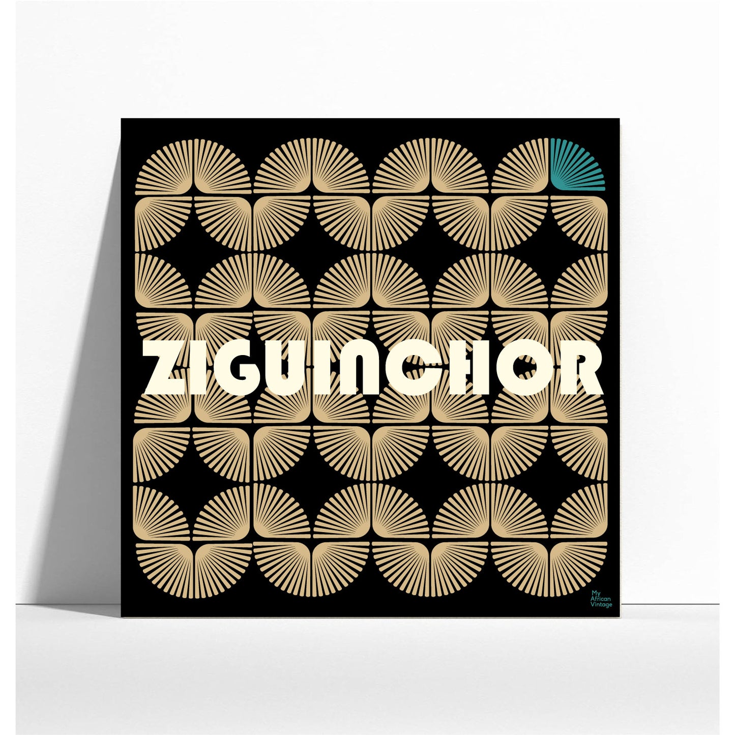 "Ziguinchor" retro style poster - "My African Vintage" collection
