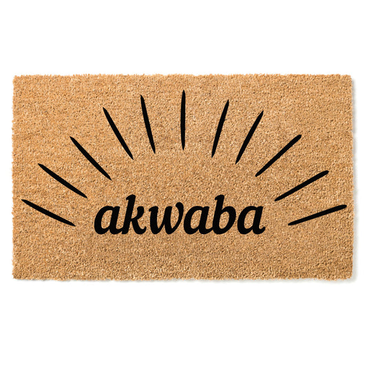 Akwaba door mat - "Welcome" in Baule