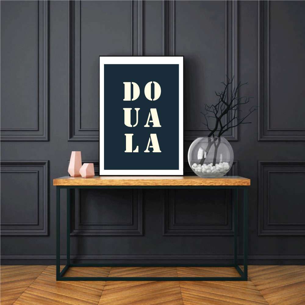 Affiche "Douala" bleu nuit