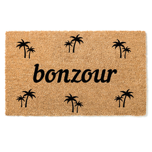 "Bonzour" door mat- "Welcome" in Reunionese, Mauritian, Seychelles Creole