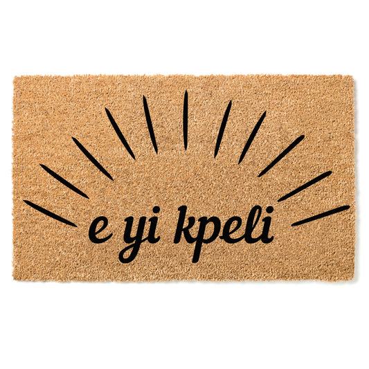 "E yi kpeli" door mat - Greeting in Kpelle
