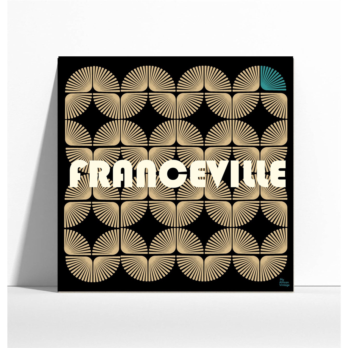 "Franceville" retro style poster - "My African Vintage" collection