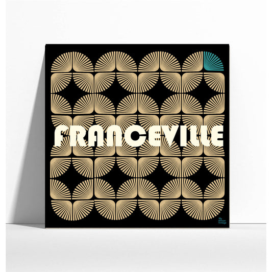 Retro style poster "Franceville" - collection "My African Vintage"