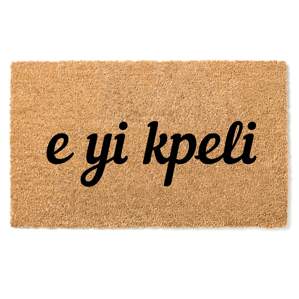 "E yi kpeli" door mat - Greeting in Kpelle