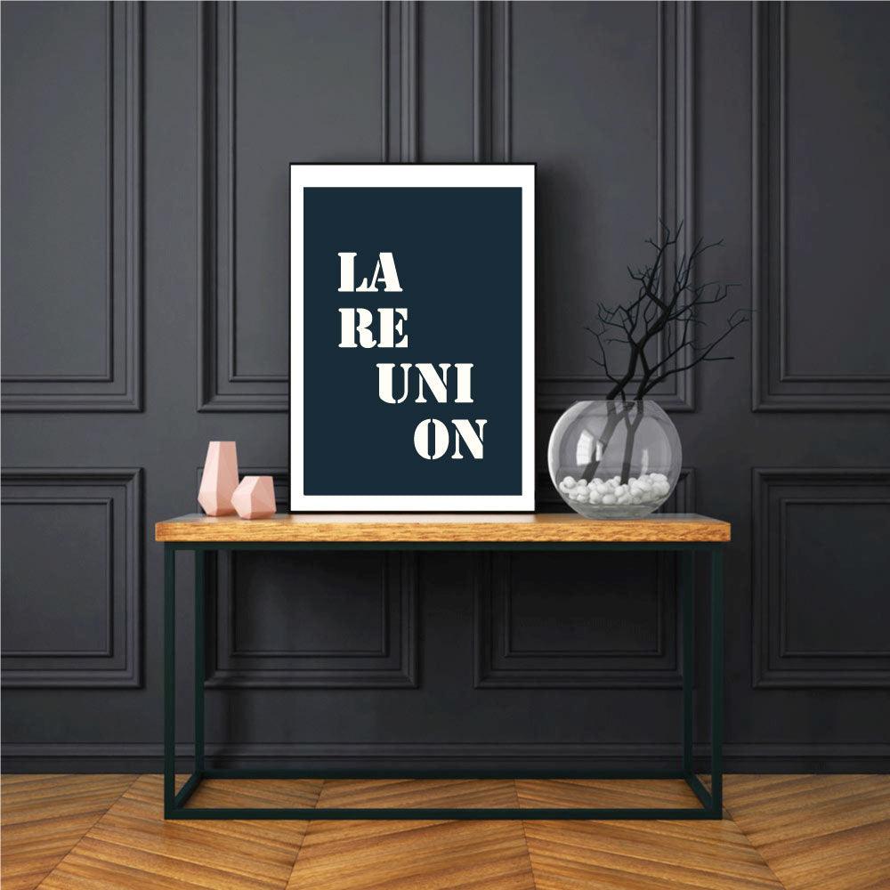 Affiche "La Réunion" bleu nuit