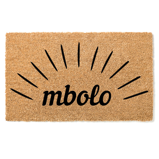 "Mbolo" door mat - "Hello" in Myènè, Fang, Punu