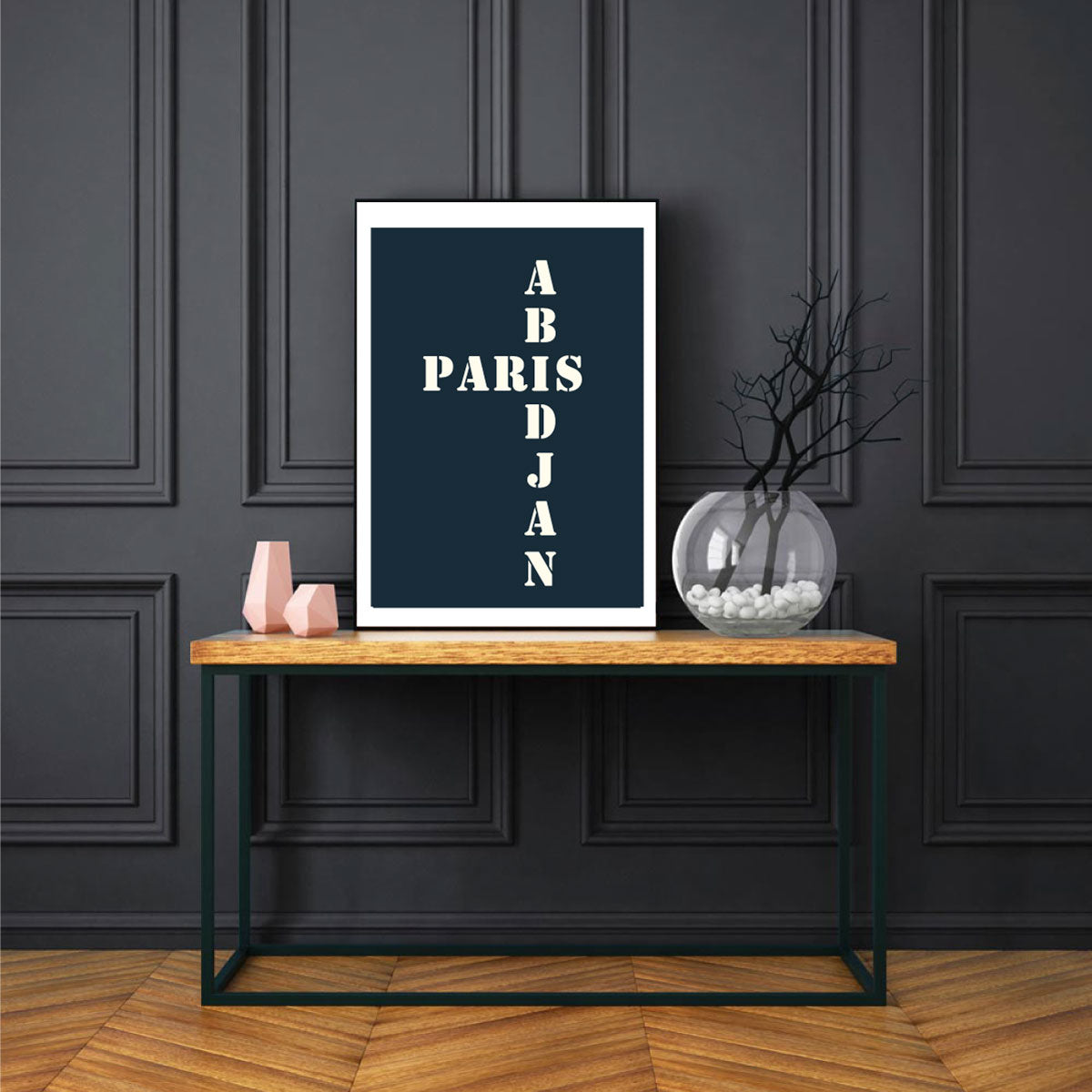 Affiche "Paris Abidjan" bleu nuit